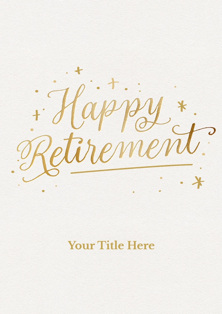 Elegant Gold Script Happy Retirement Card Stylish Sophisticated