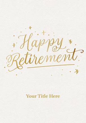 Elegant Gold Script Happy Retirement Card – Stylish & Sophisticated Farewell