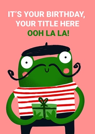 French Frog Birthday Card