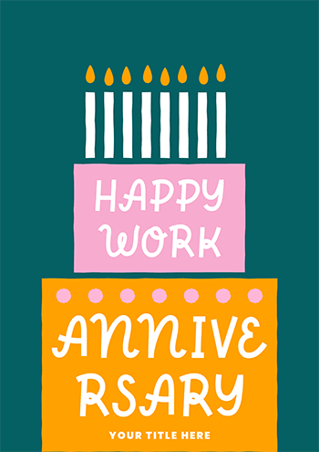 Work Anniversary Cake Animated eCard