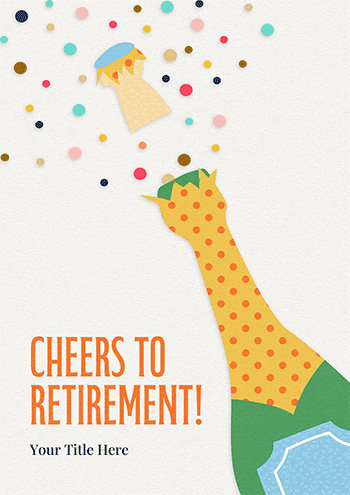 Cheers to Retirement – Champagne Pop Card for a Festive Farewell