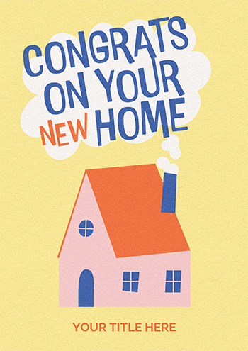 Cute Housewarming Card with Cozy Home Design