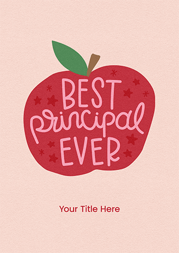 Best Principal Ever - Cute Apple Design Card