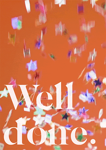 Orange Well Done Confetti Card