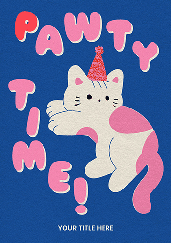 Pawty Time Cat Birthday Card