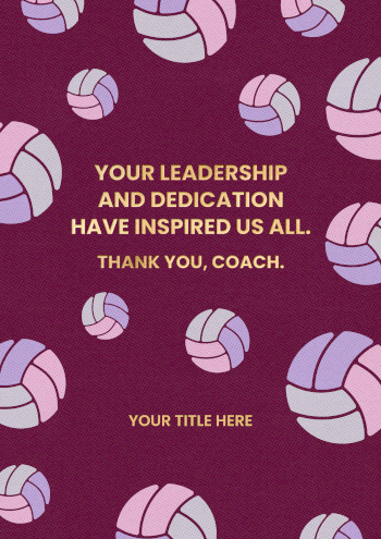 Purple Inspirational Netball Coach Card