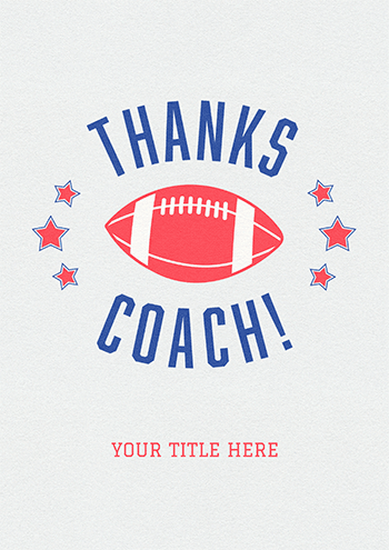 Animated Thanks Coach NFL Card